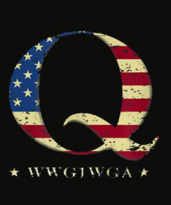 QAnon WWG1WGA Q Anon Great Awakening MAGA USA Flag Design T Shirt