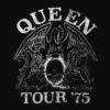 Queen Official Tour 75 Crest Logo T Shirt