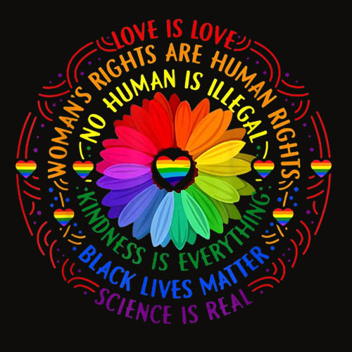 Rainbow Black Lives Matter Science LGBT Pride Flower T Shirts