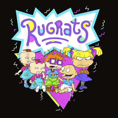 RugRats Group Shot Retro Geometric Logo T Shirt