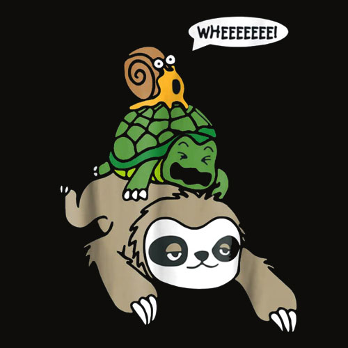 Sloth Turtle Snail Funny T Shirt Cute Animal Lover Gift Tee