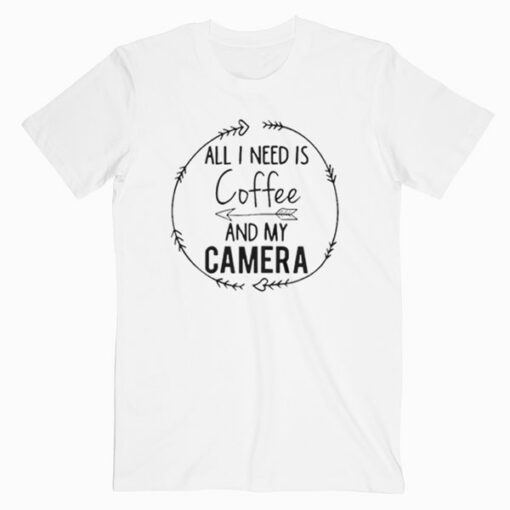 Womens Funny Camera Love Shirt Photographer Coffee Lover Tee Gift
