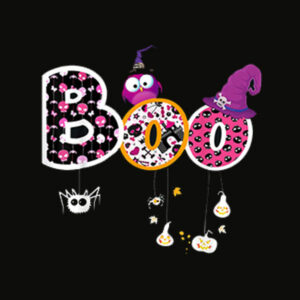 Boo Halloween Costume Spiders Ghosts Pumkin and Witch Hat T Shirt