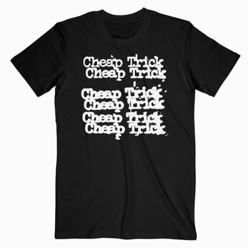 Cheap Trick x 3 Rock Band Name Repeat Black Band T Shirt
