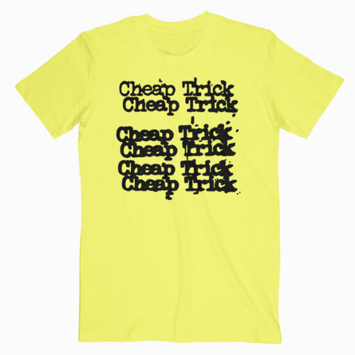 Cheap Trick x 3 Rock Band Name Repeat Black Band T Shirt