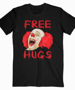 Free Hugs Halloween Evil Killer Scary Clown Horror Gift T Shirt