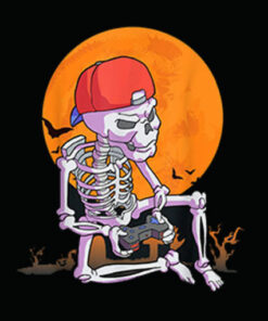 Halloween Shirt Men Boys Gamer Gift Skeleton Shirt for Boys T Shirt