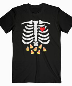 Halloween Skeleton Junk Food Belly Candy Corn T Shirt