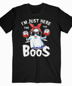 I’m Just Here For The Boos Funny Halloween Gifts Women Ghost T Shirt