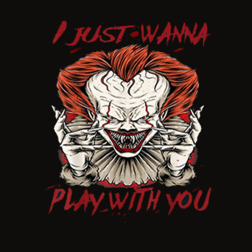 Terrifying Scary Halloween Evil Clown Play With IT T Shirt
