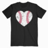 Baseball Heart Fun Mom Dad Men Women Softball Wife Gift T Shirt