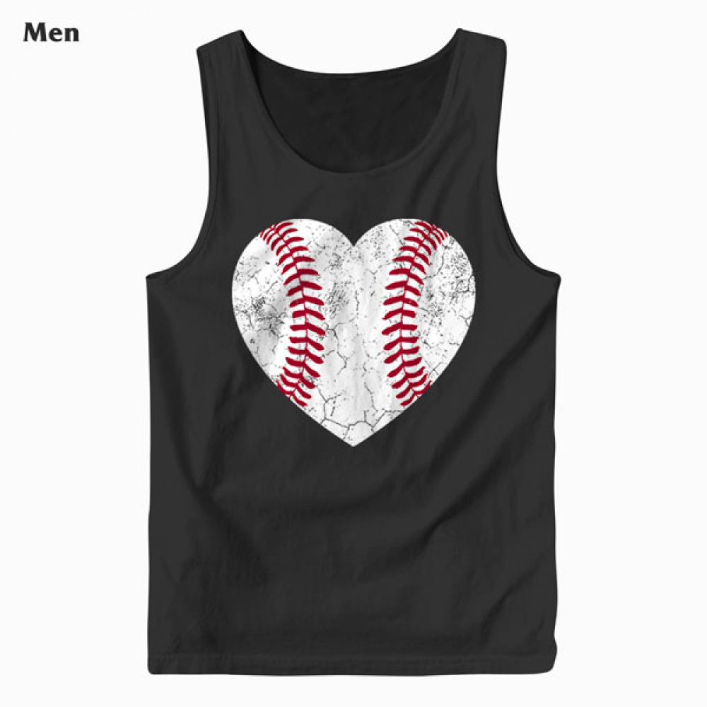 Baseball Heart Fun Mom Dad Men Women Softball Wife Gift Tank Top
