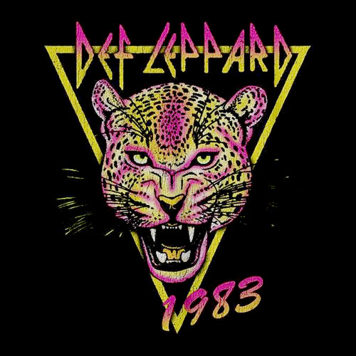 DEF LEPPARD Rock of Ages Neon Cat Band Tee - Band T Shirt