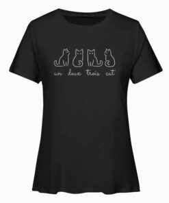 French Inspired Un Deux Trois Cat Funny French Joke Quote T Shirt