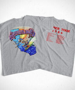 Grateful Dead Surfing Skeleton Vintage 1986 Band T Shirt Front Back Sides