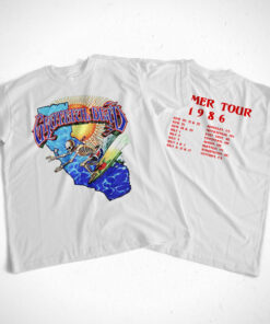 Grateful Dead Surfing Skeleton Vintage 1986 Band T Shirt Front Back Sides