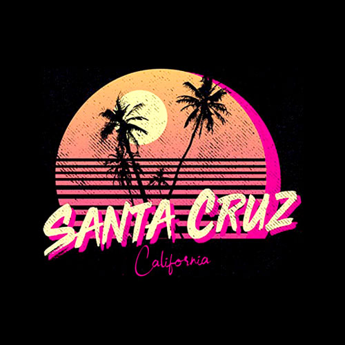 Retro Santa Cruz California Beach Sunset