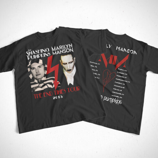 Smashing Pumpkins Marilyn Manson Tour Band T Shirt Front Back Sides