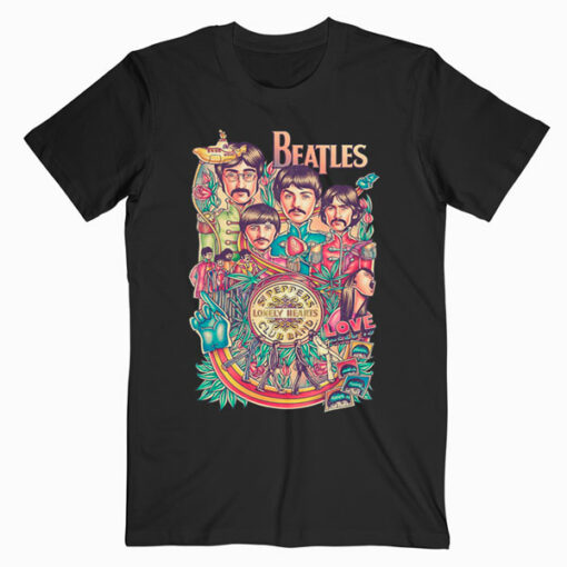 The Beatles Art Poster Band T Shirt