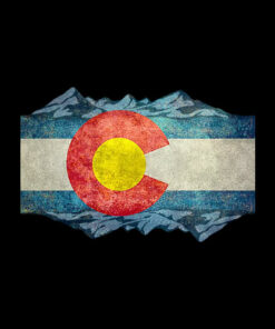 Colorado Flag and Mountains