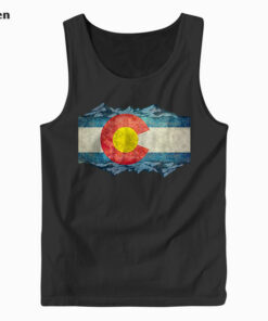 Colorado Flag and Mountains Tank Top