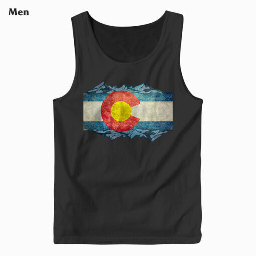 Colorado Flag and Mountains Tank Top