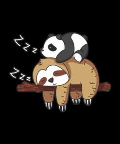 Cute Panda Sleeping on Sloth Lover