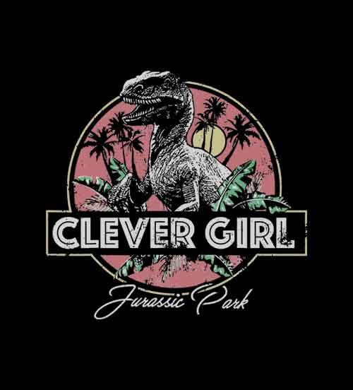 Jurassic Park Raptor Clever Girl Vintage Graphic