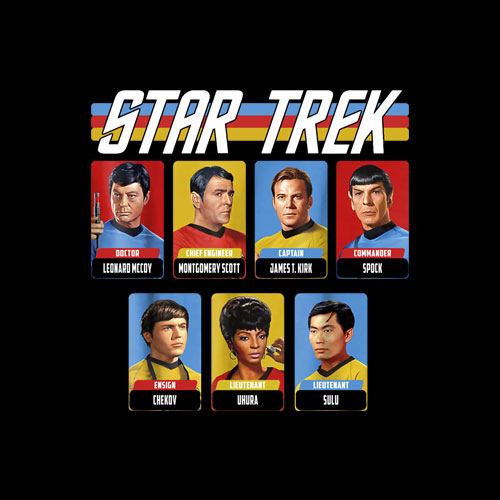 Star Trek Original Series Crew Retro Rainbow Graphic