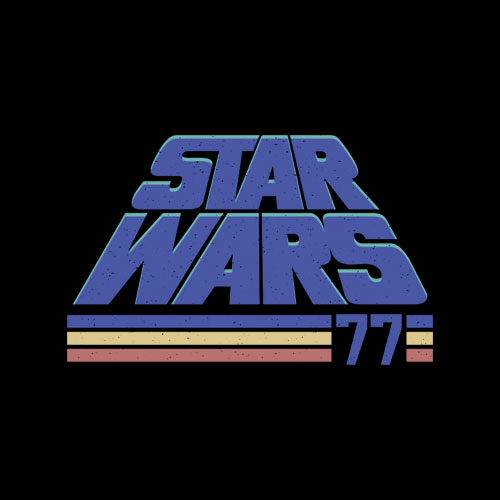 Star Wars Classic Retro Slanted Logo Striped '77 T Shirt