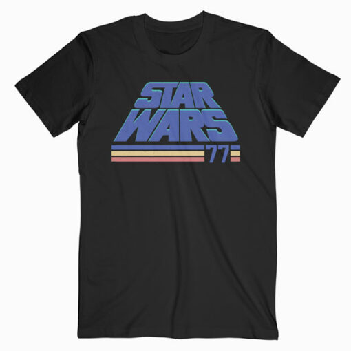 Star Wars Classic Retro Slanted Logo Striped '77 T Shirt