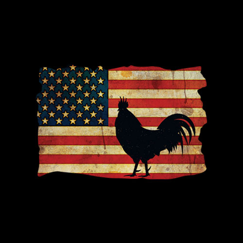 Vintage US Flag Cock Fight