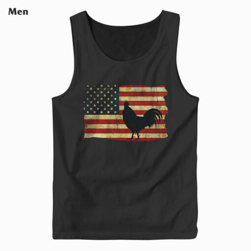 Vintage US Flag Cock Fight Tank Top
