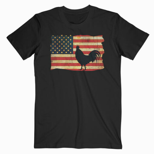 Vintage US Flag Cock Fight T Shirts