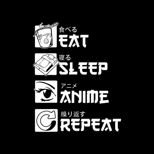 Eat Sleep Anime Repeat Shirt camiseta divertida de regalo de manga japonesa T Shirt