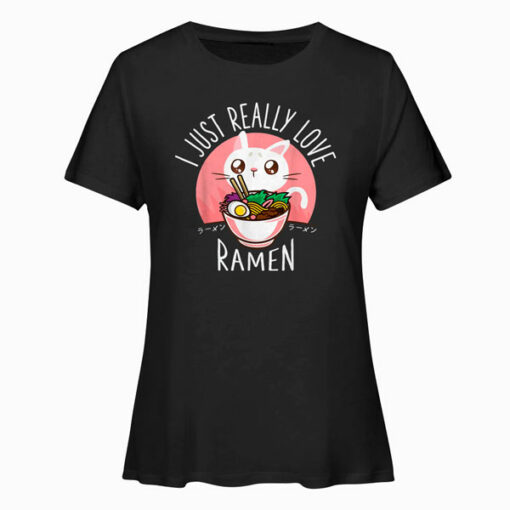 Love Ramen Japonés Noodles Camisa Kawaii Anime Cat Regalos Camiseta T Shirt
