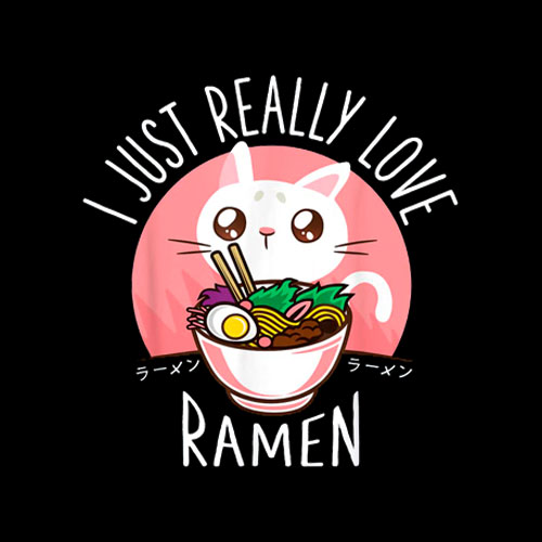 Love Ramen Japonés Noodles Camisa Kawaii Anime Cat Regalos Camiseta T Shirt