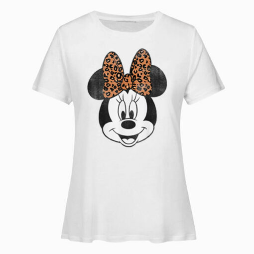 Disney Mickey And Friends Minnie Mouse Leopard Print T-Shirt