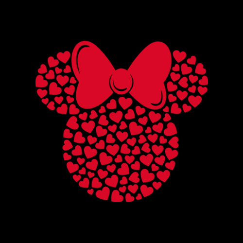 Disney Minnie Mouse Icon Filled with Hearts T Shirt