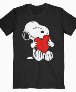 Peanuts Valentine Snoopy Hugging Heart T Shirt
