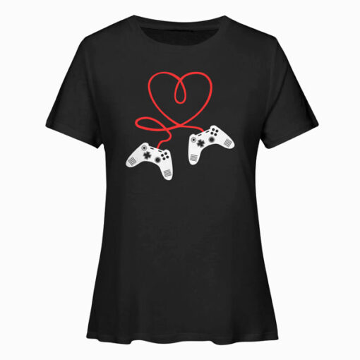 Video Gamer Valentines Day T-Shirt With Controllers Heart T Shirt