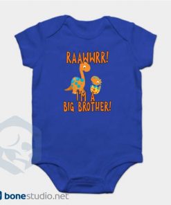 Big Brother Dinosaur Onesie RAAWWRR Blue Baby Onesie