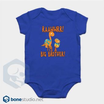 Big Brother Dinosaur Onesie RAAWWRR Blue Baby Onesie