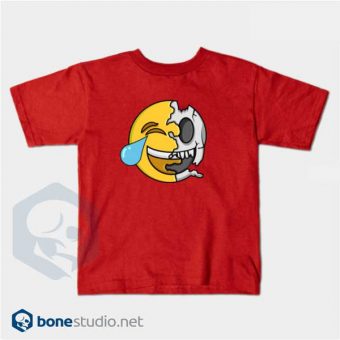 Emoji T-Shirt Kids Cute Emoji Skeleton Kids RED T-Shirt