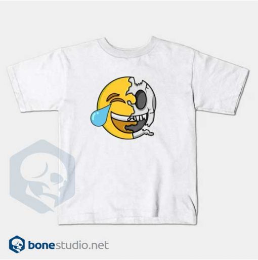 Emoji T-Shirt Kids Cute Emoji Skeleton Kids White T-Shirt
