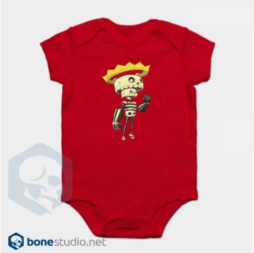 Skeleton Onesie King Skeleton Baby Onesie Red