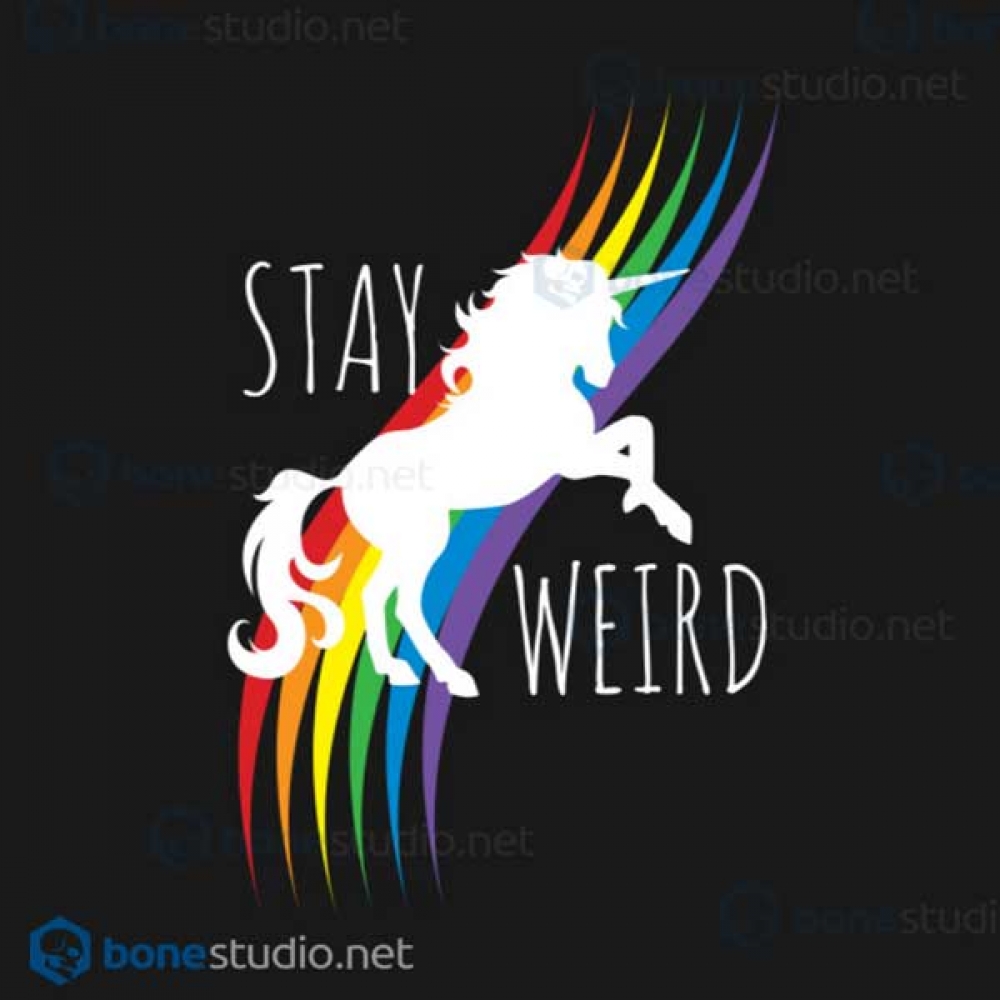 Stay Weird Rainbow Unicorn T Shirt Design