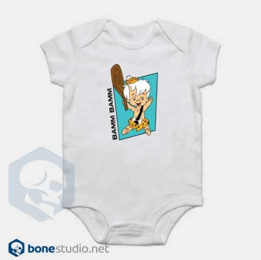 The Flintstones Onesie Bamm Bamm Cute White Baby Onesie