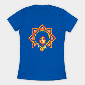 Jim Flower T-Shirt royal blue for women