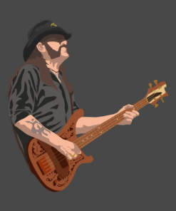 Lemmy Motorhead T-Shirt for men grey color design